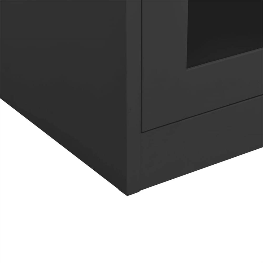 Office Cabinet with Planter Box Anthracite 90x40x128 cm Steel