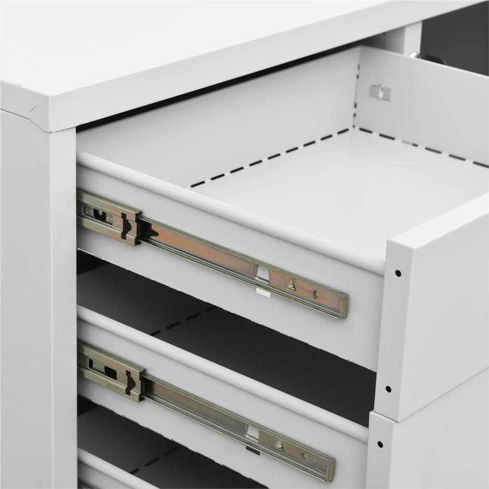 Office Cabinet with Planter Box Light Grey 90x40x125 cm Steel