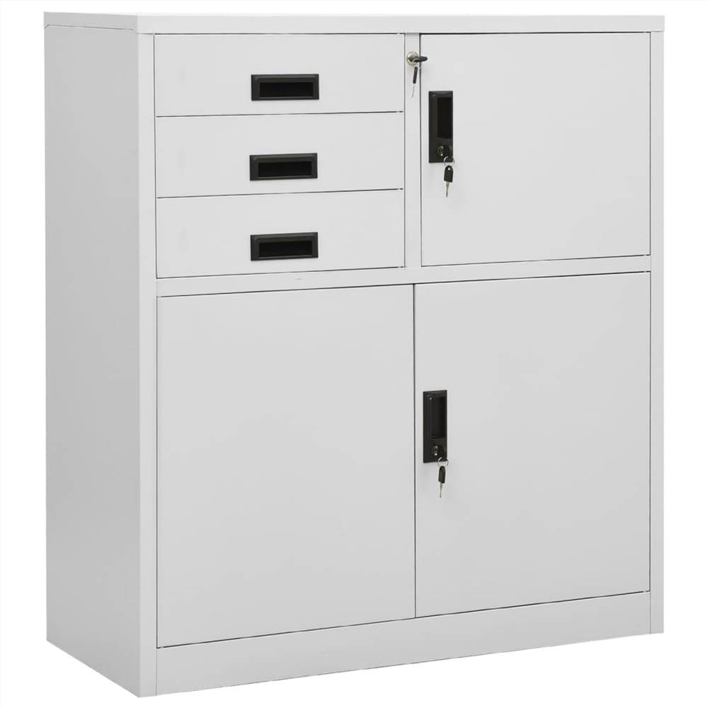 Office Cabinet with Planter Box Light Grey 90x40x125 cm Steel