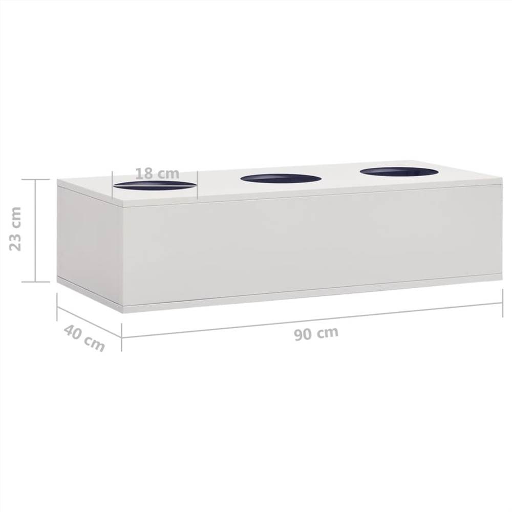 Office Cabinet with Planter Box Light Grey 90x40x125 cm Steel