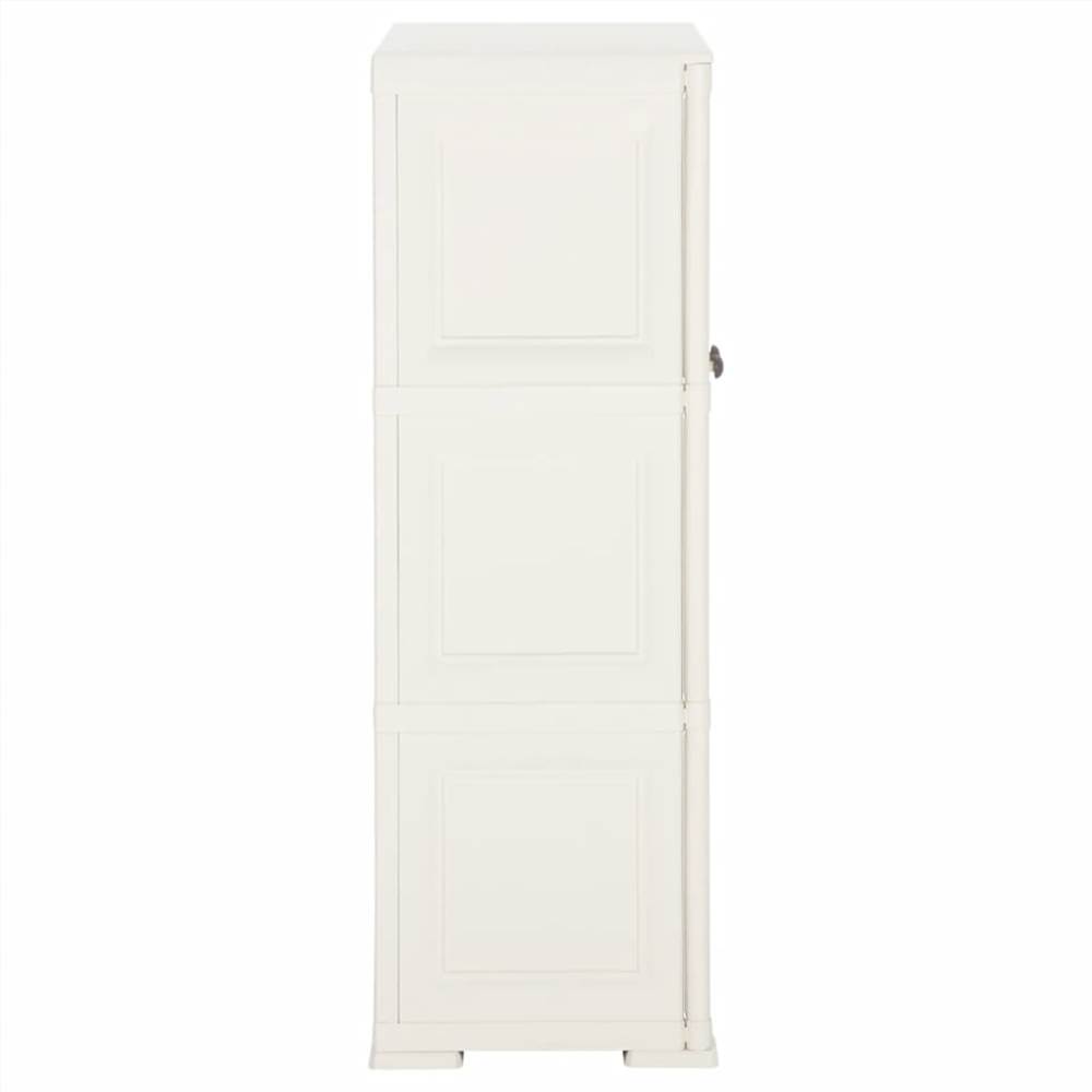 Plastic Cabinet 79x43x125 cm Wood Design White
