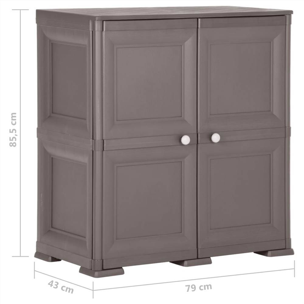 Plastic Cabinet 79x43x85.5 cm Wood Design Grey