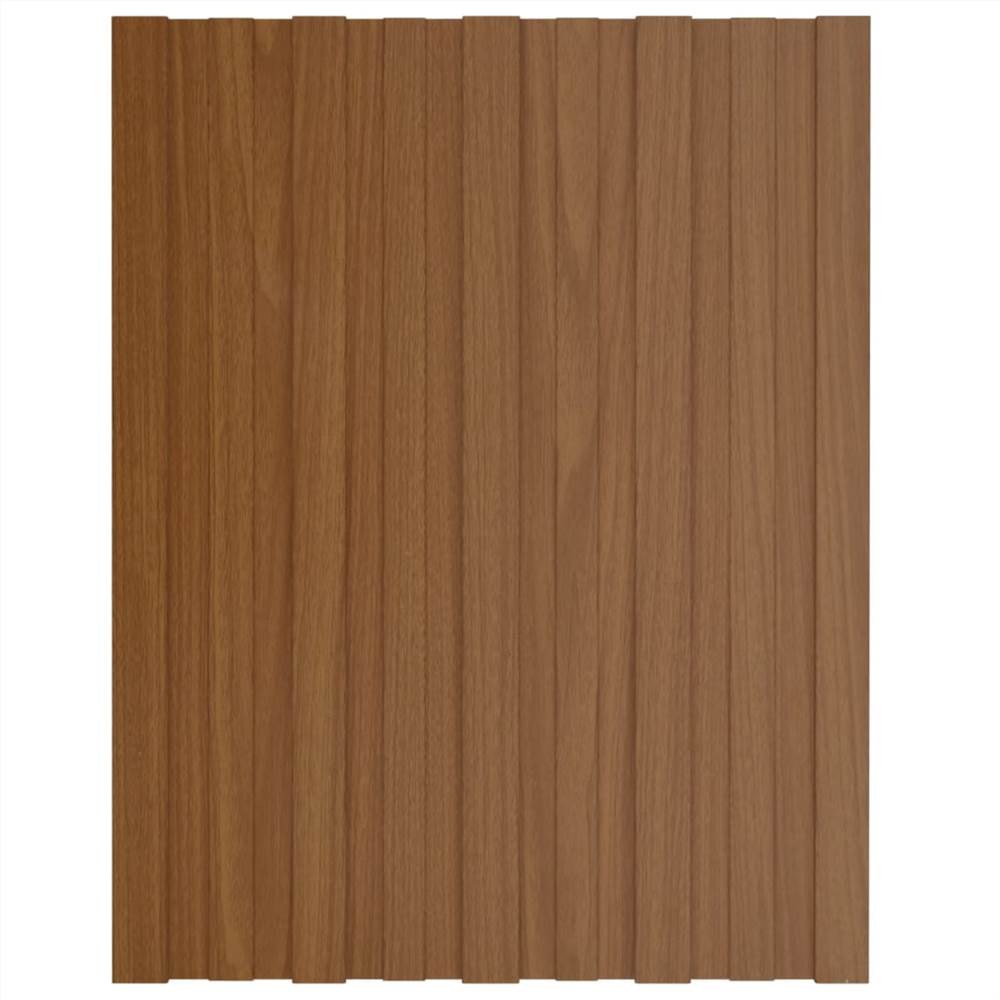 Roof Panels 36 pcs Galvanised Steel Brown 60x45 cm
