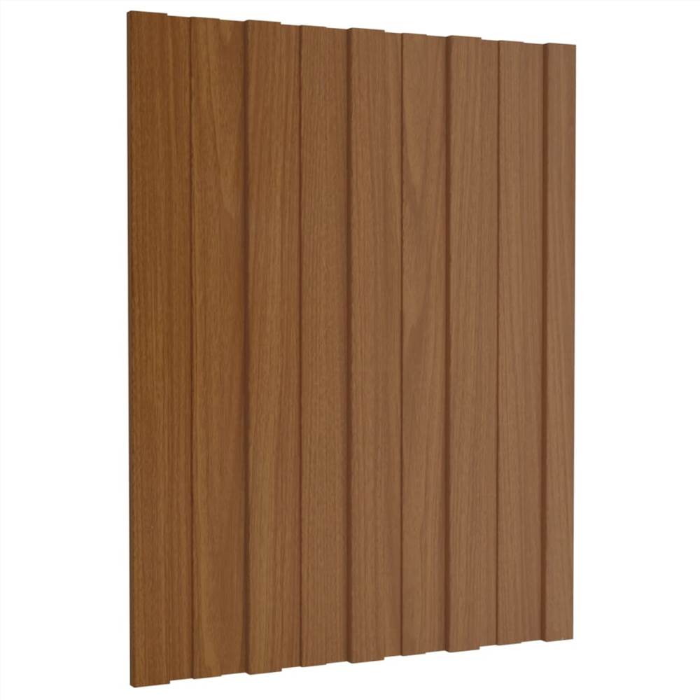 Roof Panels 36 pcs Galvanised Steel Brown 60x45 cm