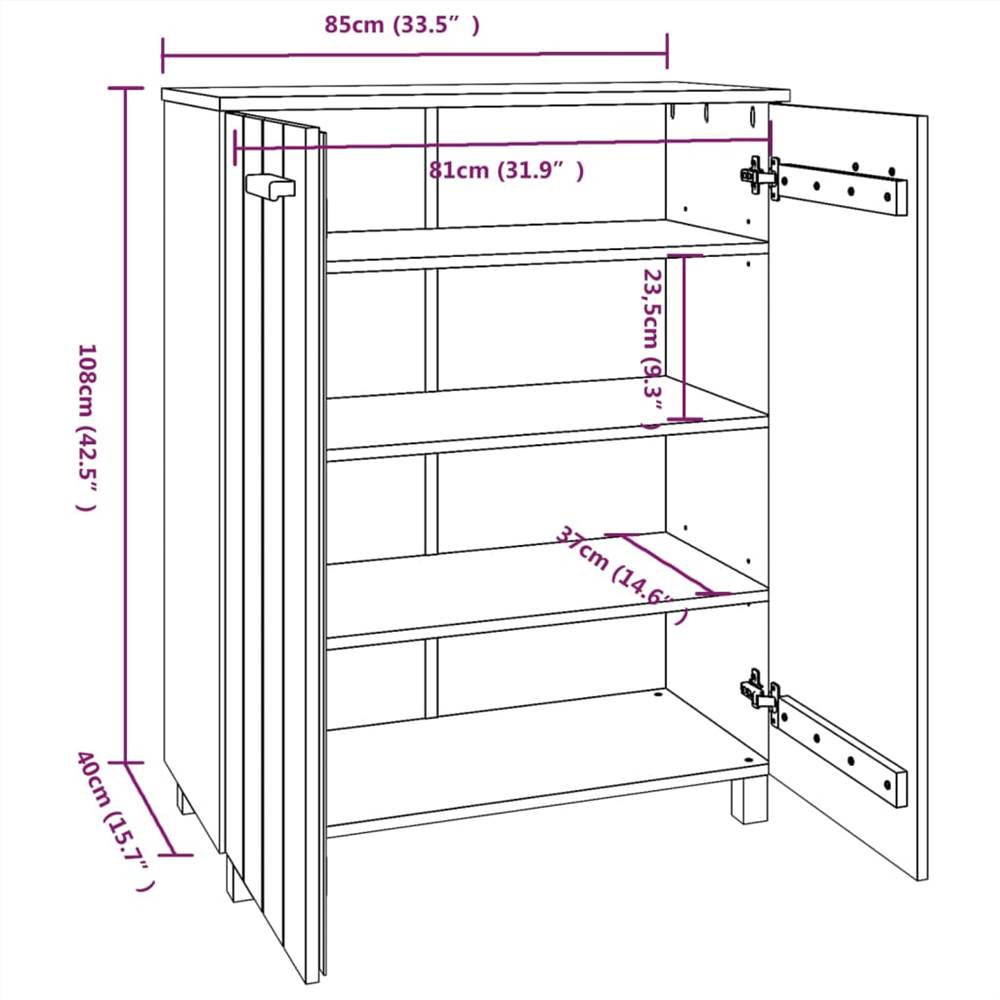 Shoe Cabinet White 85x40x108 cm Solid Wood Pine