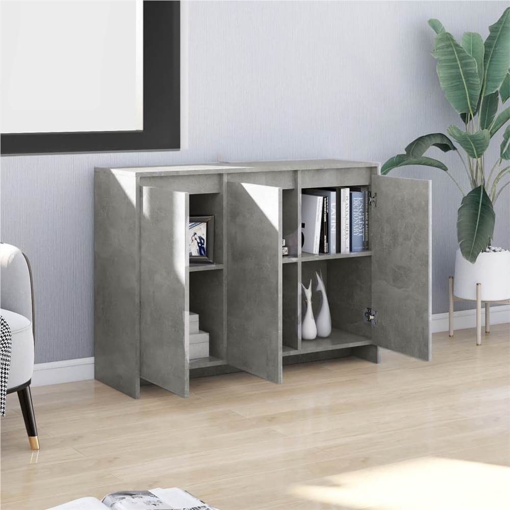 Sideboard Concrete Grey 102x33x75 cm Chipboard