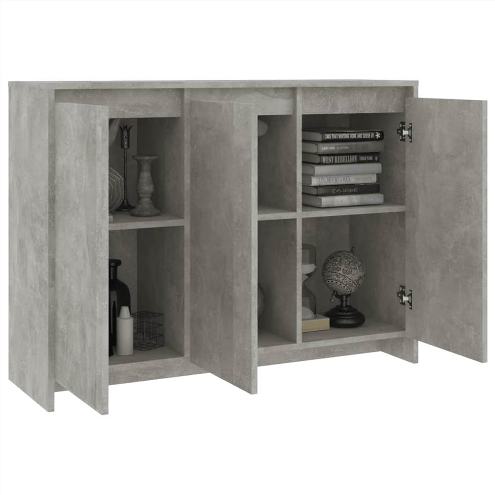Sideboard Concrete Grey 102x33x75 cm Chipboard