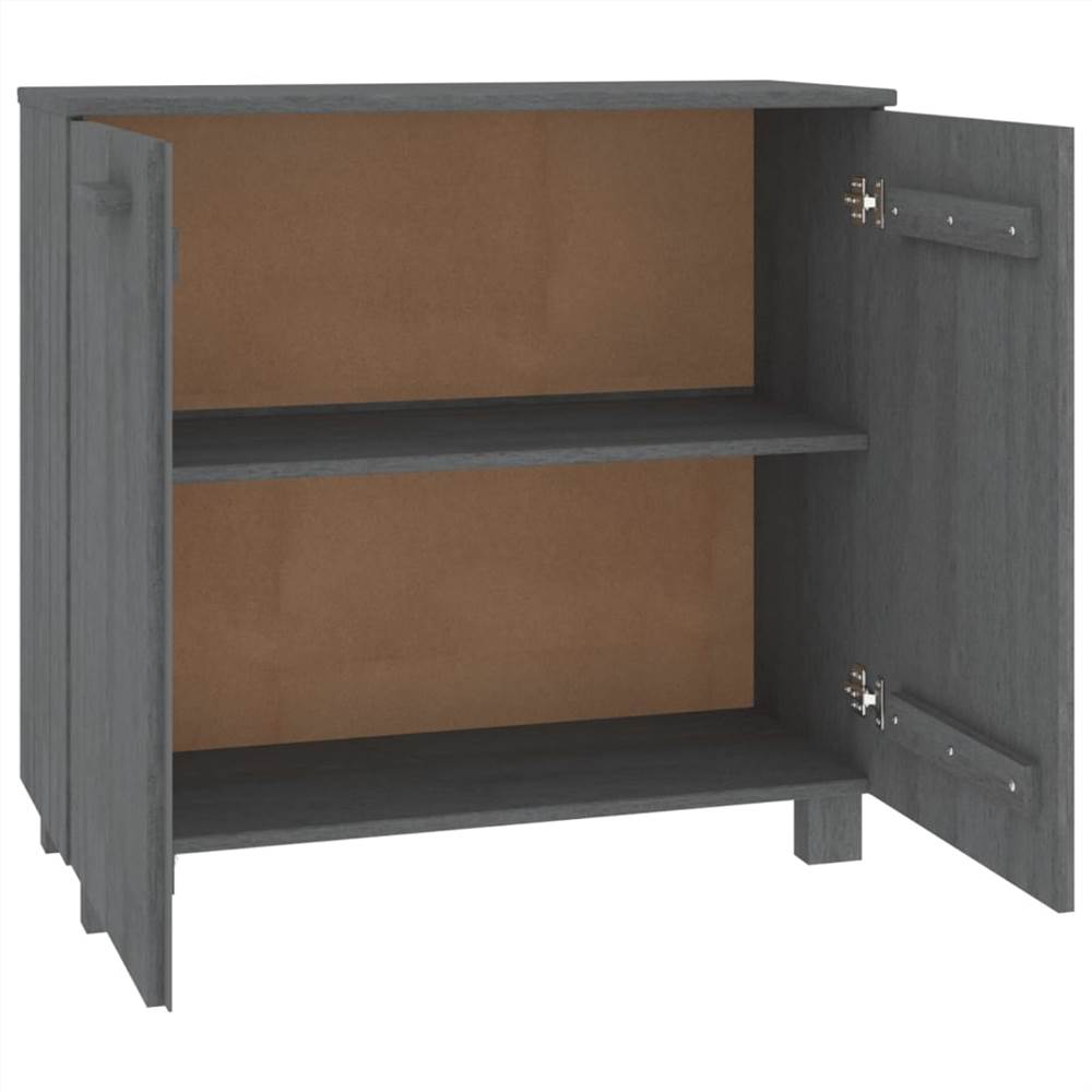 Sideboard Dark Grey 85x35x80 cm Solid Wood Pine