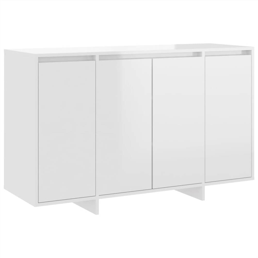 Sideboard High Gloss White 120x41x75 cm Chipboard