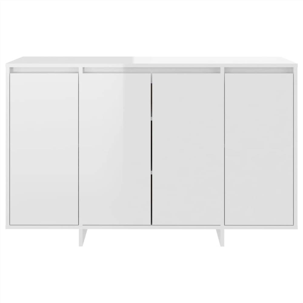 Sideboard High Gloss White 120x41x75 cm Chipboard