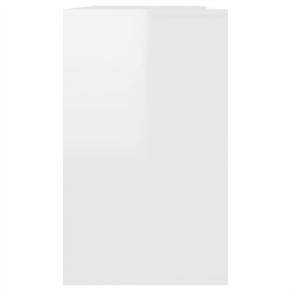 Sideboard High Gloss White 120x41x75 cm Chipboard