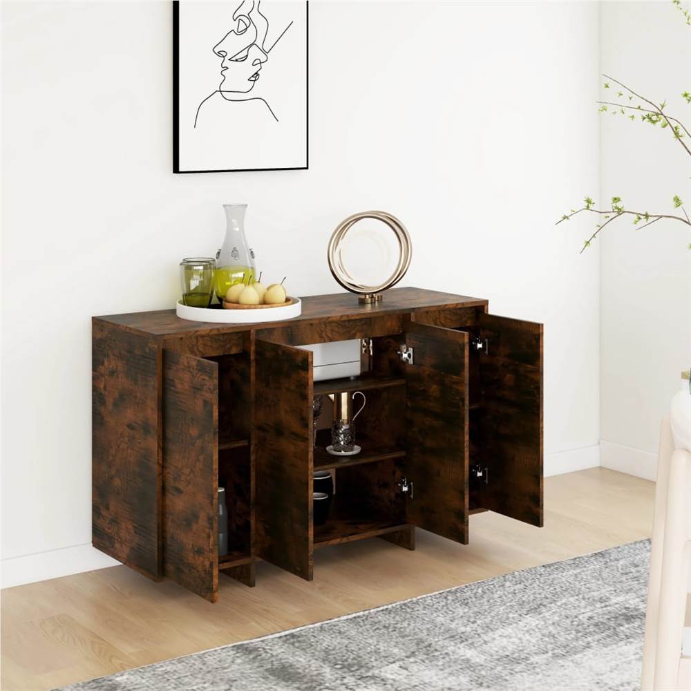 Sideboard Smoked Oak 120x41x75 cm Chipboard