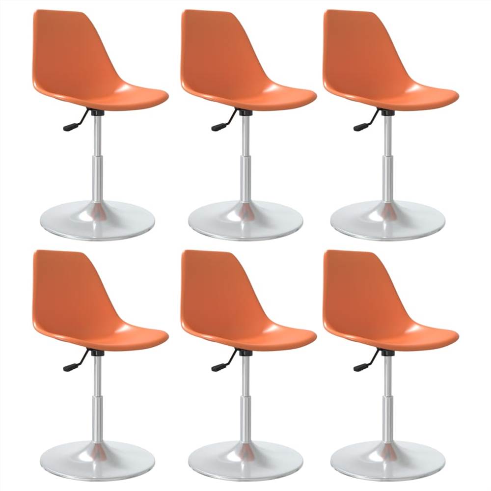 Swivel Dining Chairs 6 pcs Orange PP