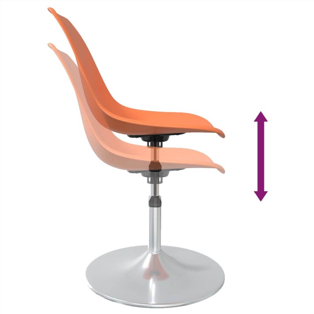 Swivel Dining Chairs 6 pcs Orange PP