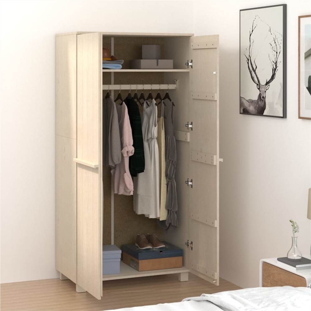 Wardrobe Honey Brown 89x50x180 cm Solid Wood Pine
