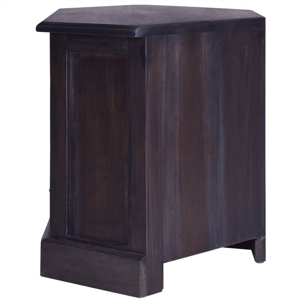Corner TV Cabinet Light Black 80x40x49 cm Solid Wood Mahogany
