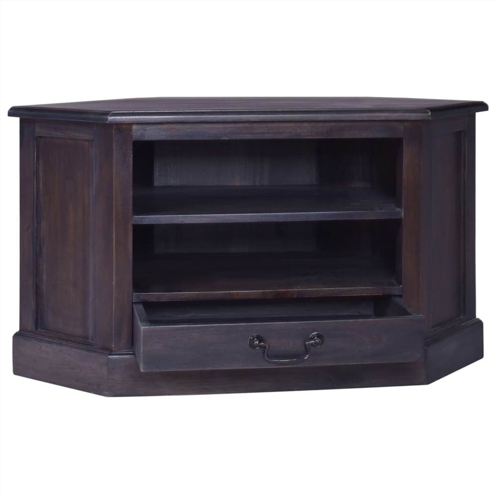 Corner TV Cabinet Light Black 80x40x49 cm Solid Wood Mahogany