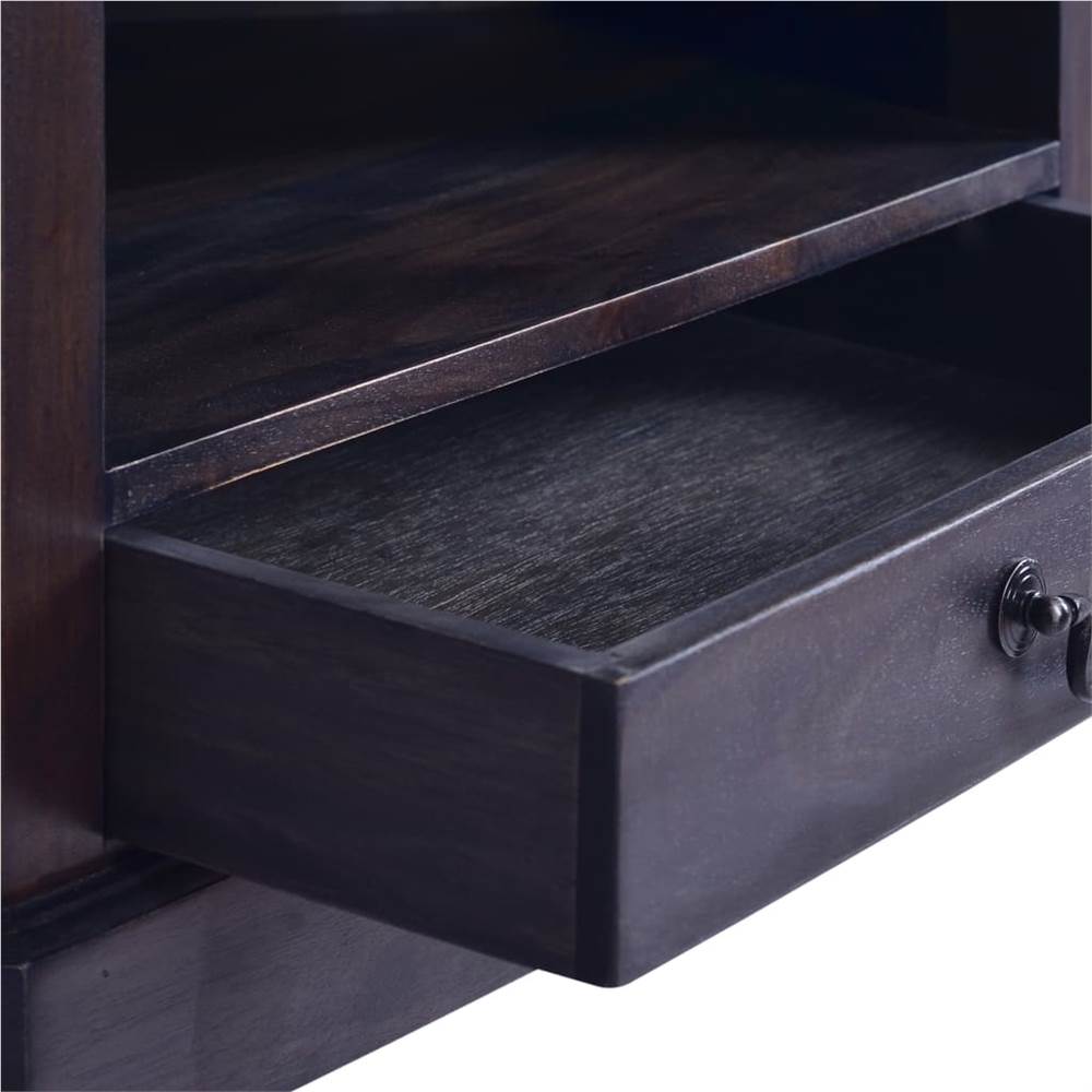 Corner TV Cabinet Light Black 80x40x49 cm Solid Wood Mahogany