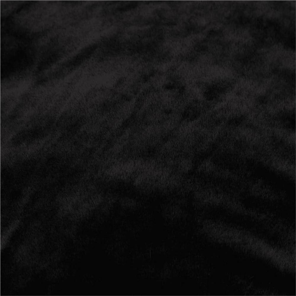 Dog Bed Black 110.5x80.5x26 cm Linen Look Fleece
