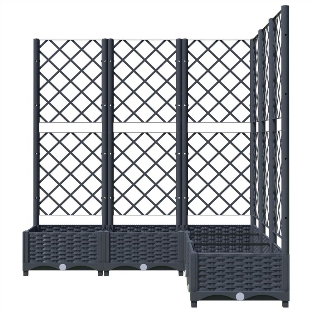 Garden Planter with Trellis Dark Grey 120x120x121.5 cm PP