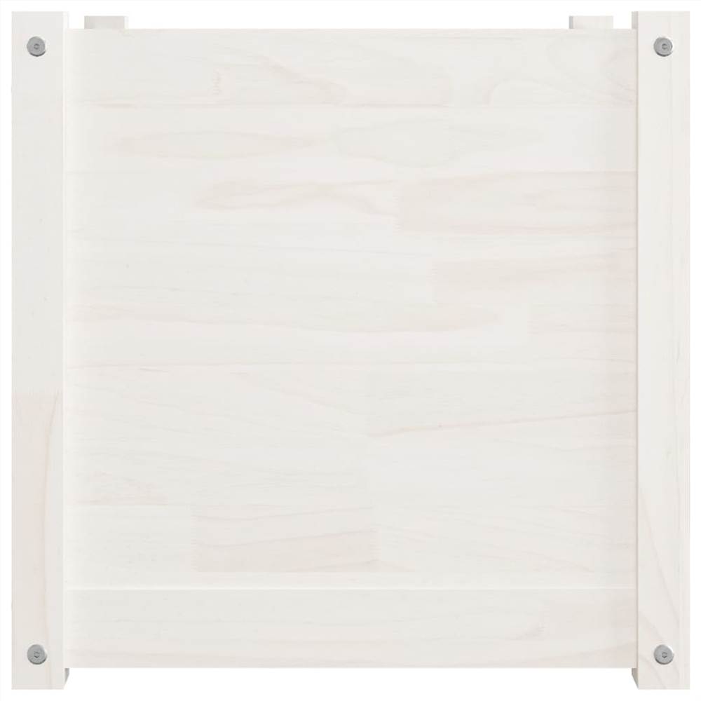 Garden Planters 2 pcs White 50x50x50 cm Solid Pinewood