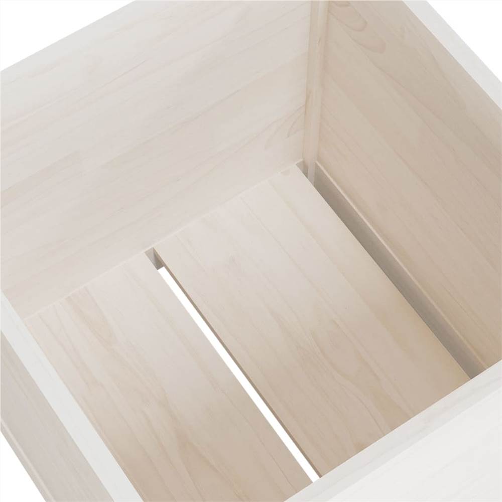 Garden Planters 2 pcs White 50x50x50 cm Solid Pinewood