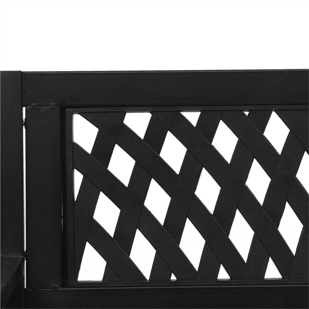 Garden Swing Bench 125 cm Steel and Plastic Black
