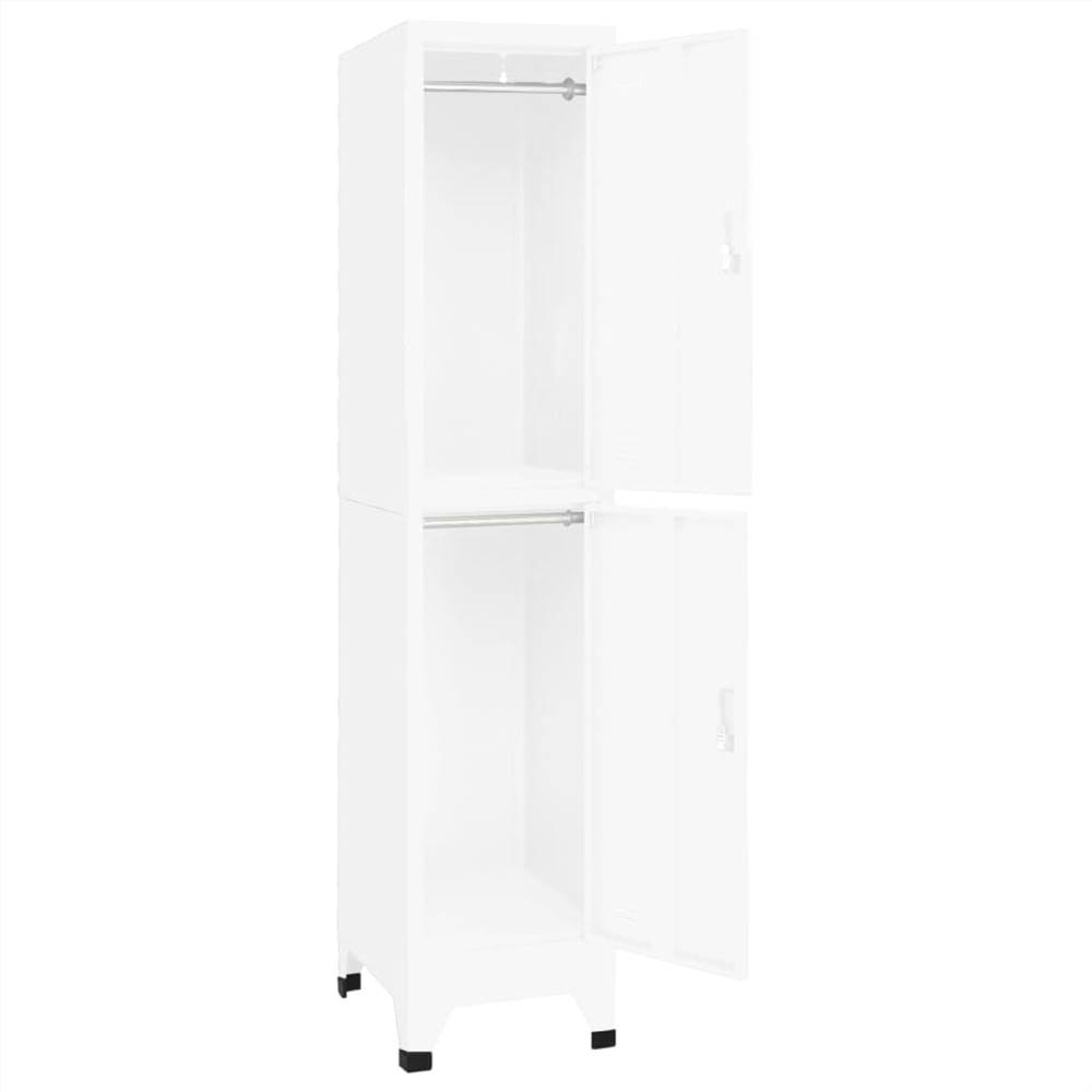 Locker Cabinet White 38x45x180 cm Steel