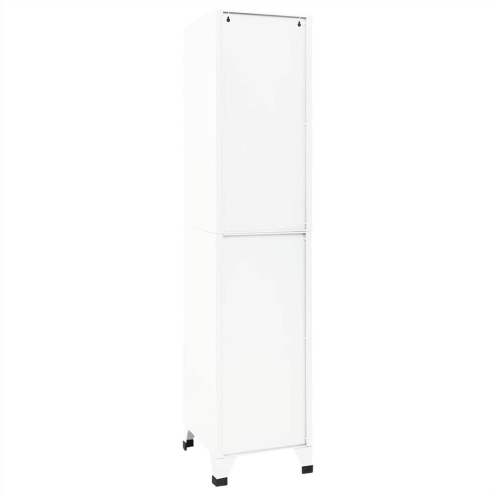 Locker Cabinet White 38x45x180 cm Steel