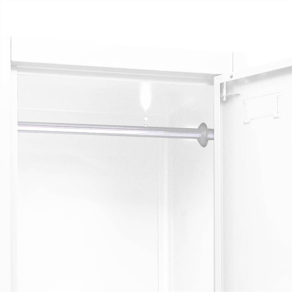 Locker Cabinet White 38x45x180 cm Steel
