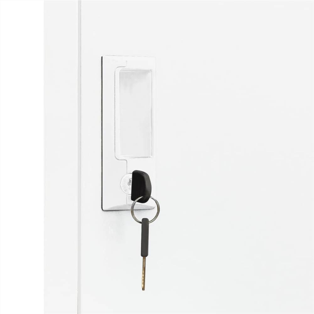 Locker Cabinet White 38x45x180 cm Steel