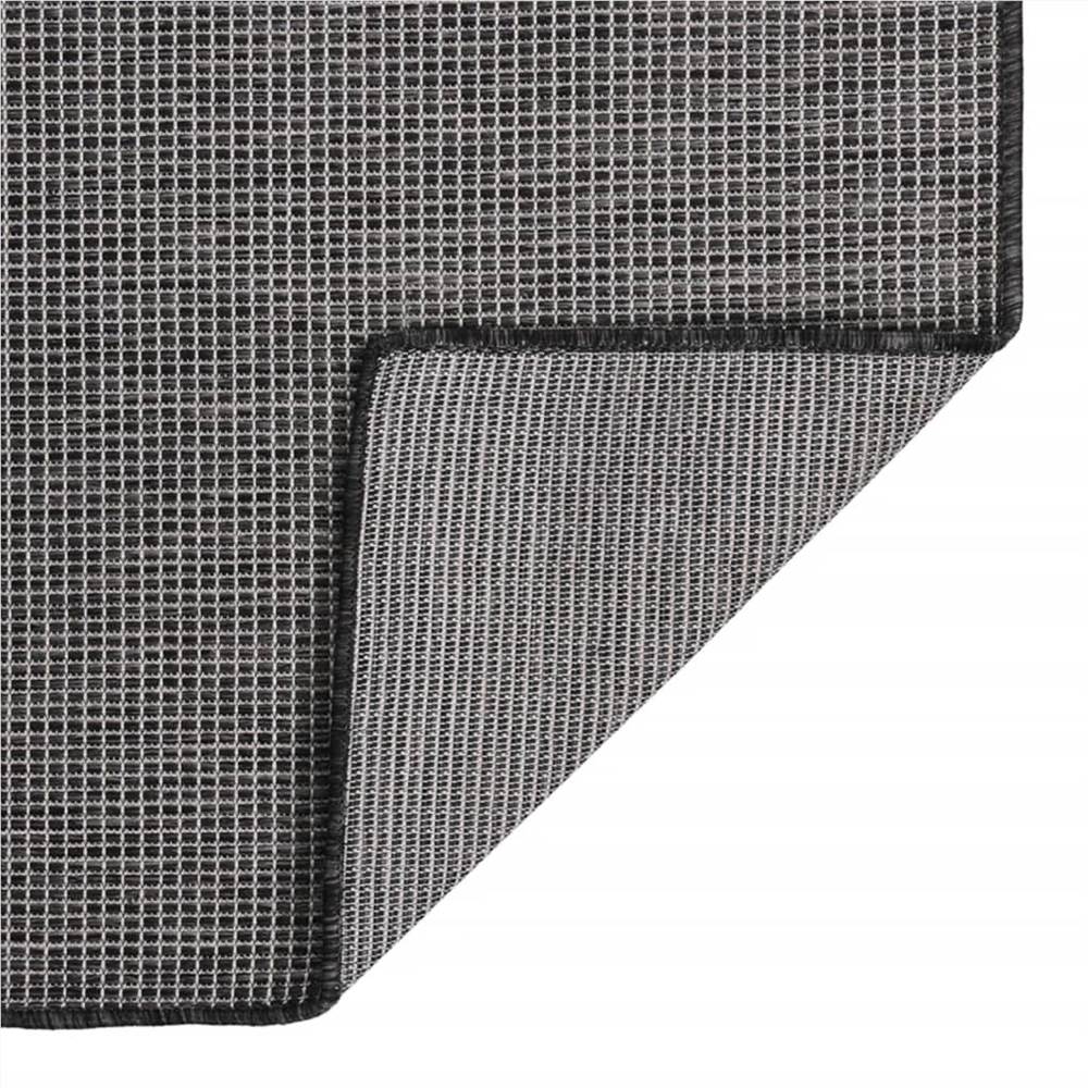 Outdoor Flatweave Rug 120x170 cm Grey
