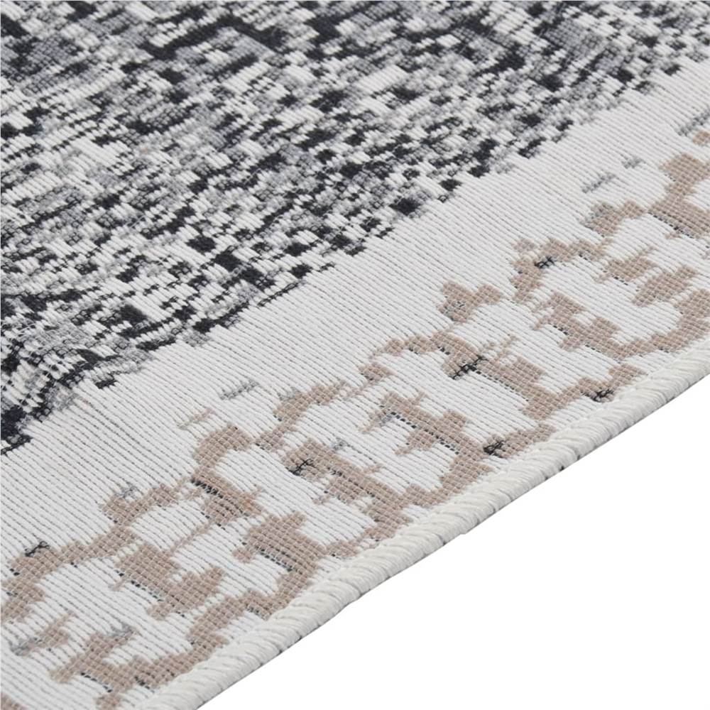 Rug Black and Grey 100x200 cm Cotton