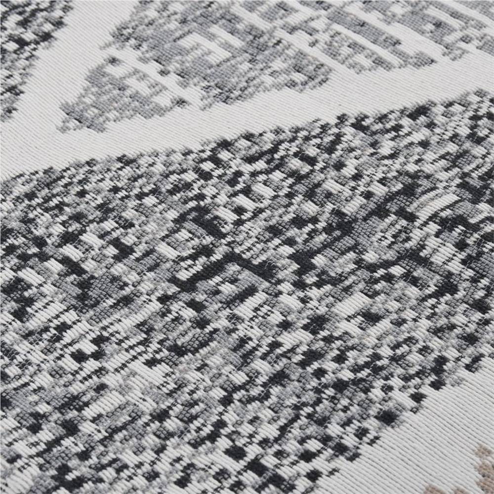 Rug Black and Grey 100x200 cm Cotton