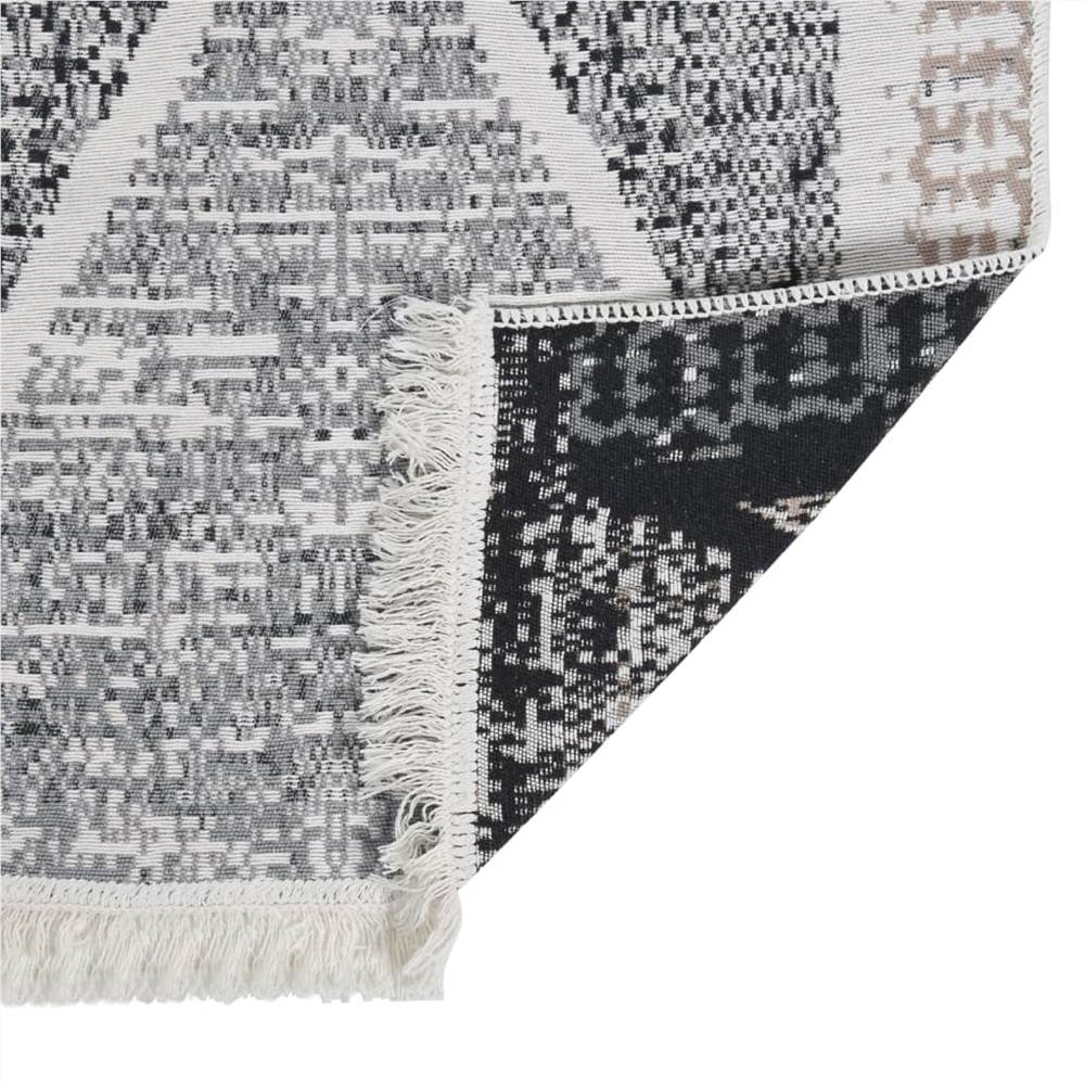Rug Black and Grey 100x200 cm Cotton