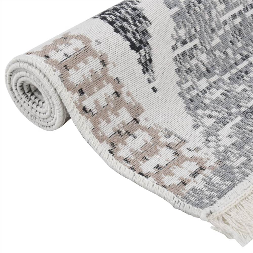 Rug Black and Grey 100x200 cm Cotton