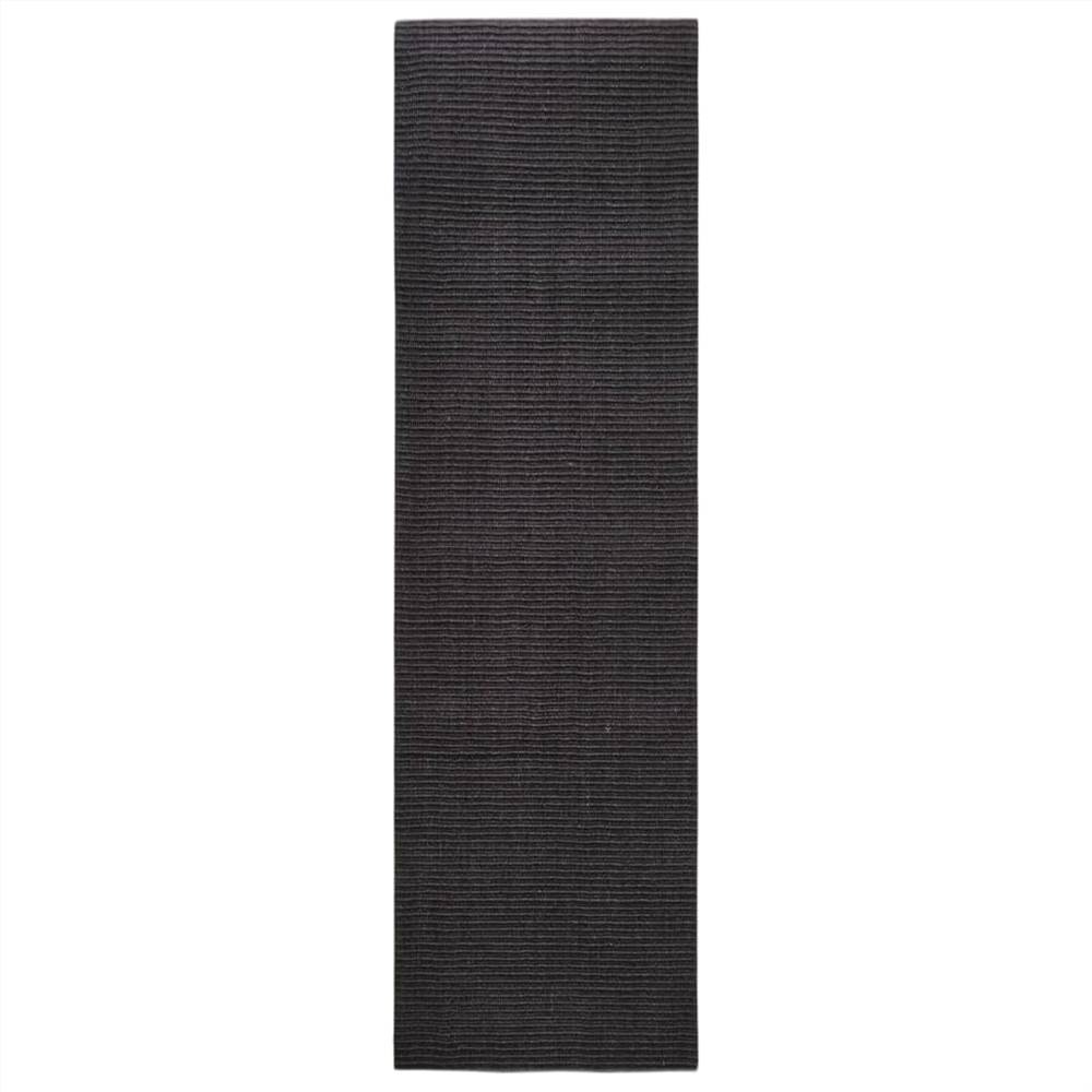 Rug Natural Sisal 100x350 cm Black