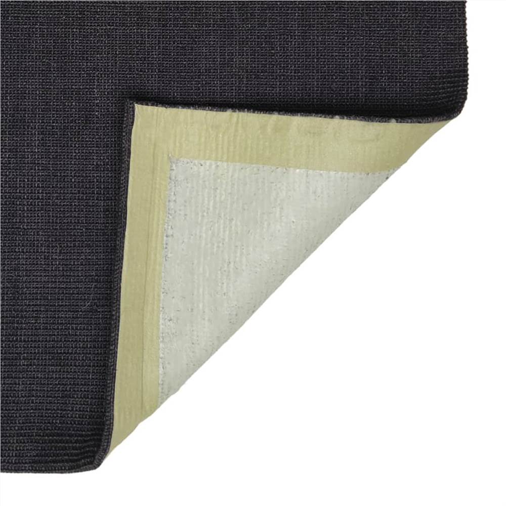 Rug Natural Sisal 100x350 cm Black