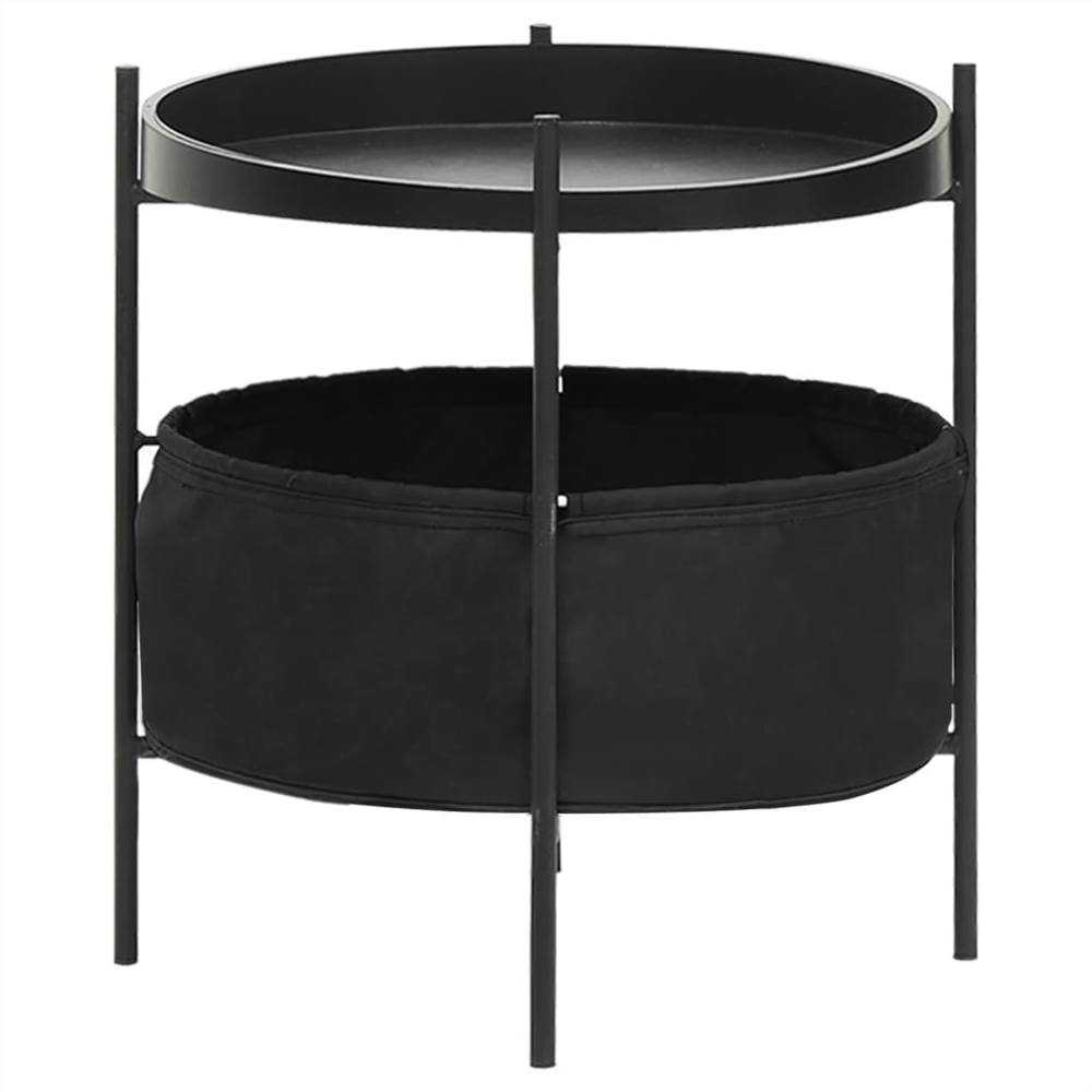 Side Table with Basket 40x40x45.5 cm Black