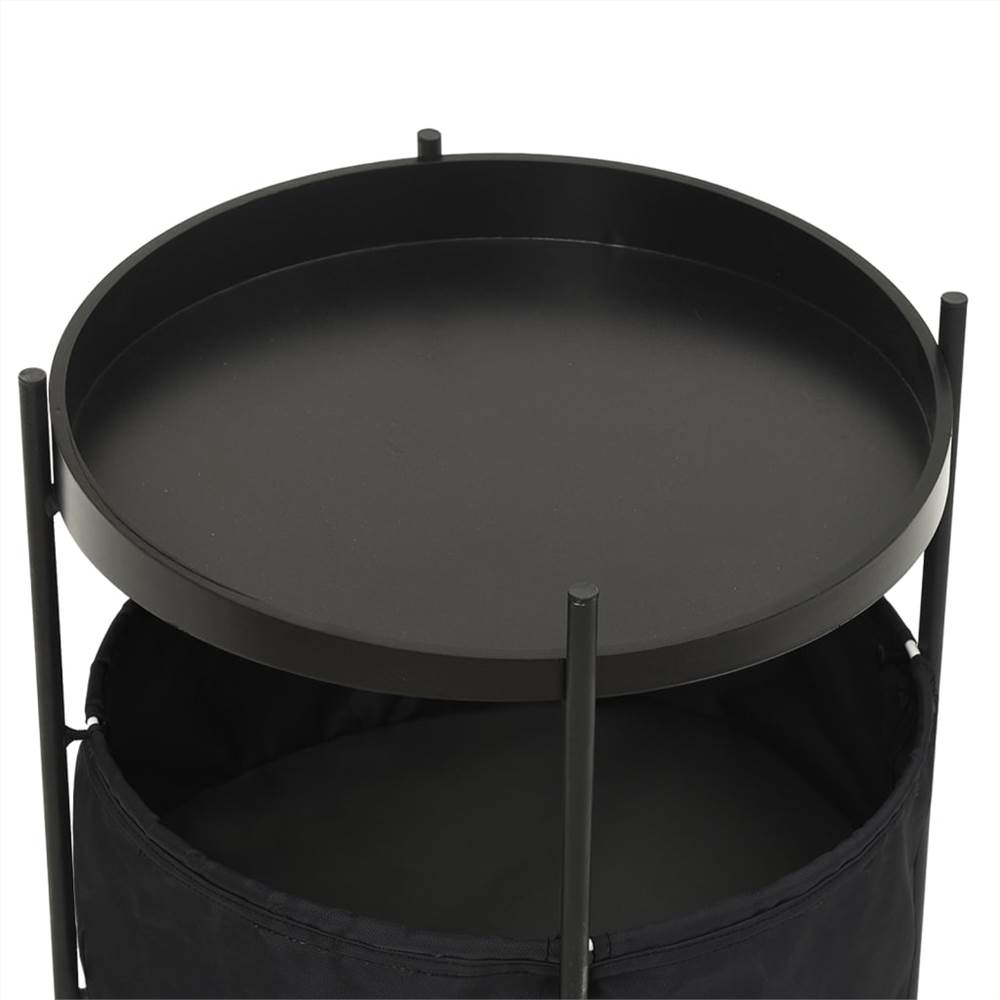 Side Table with Basket 40x40x45.5 cm Black