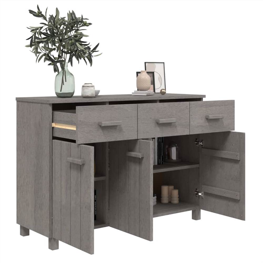 Sideboard Light Grey 113x40x80 cm Solid Wood Pine