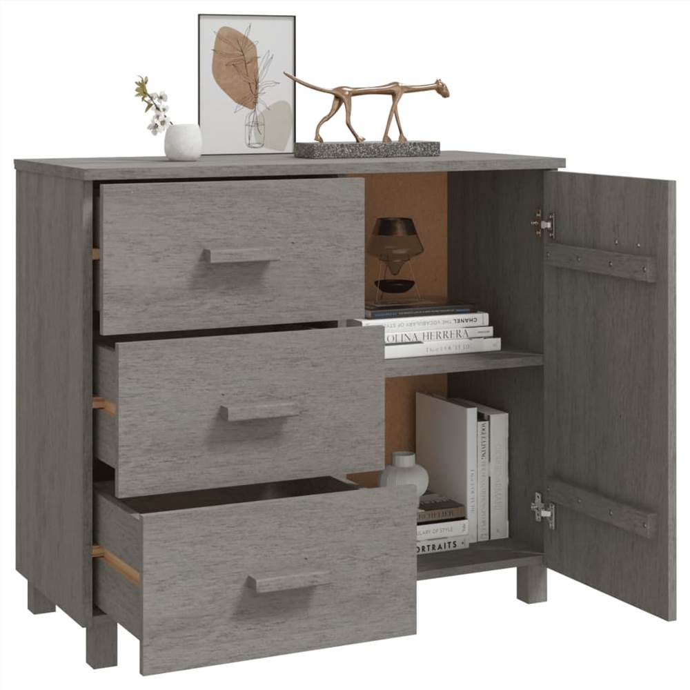 Sideboard Light Grey 90x40x80 cm Solid Pinewood