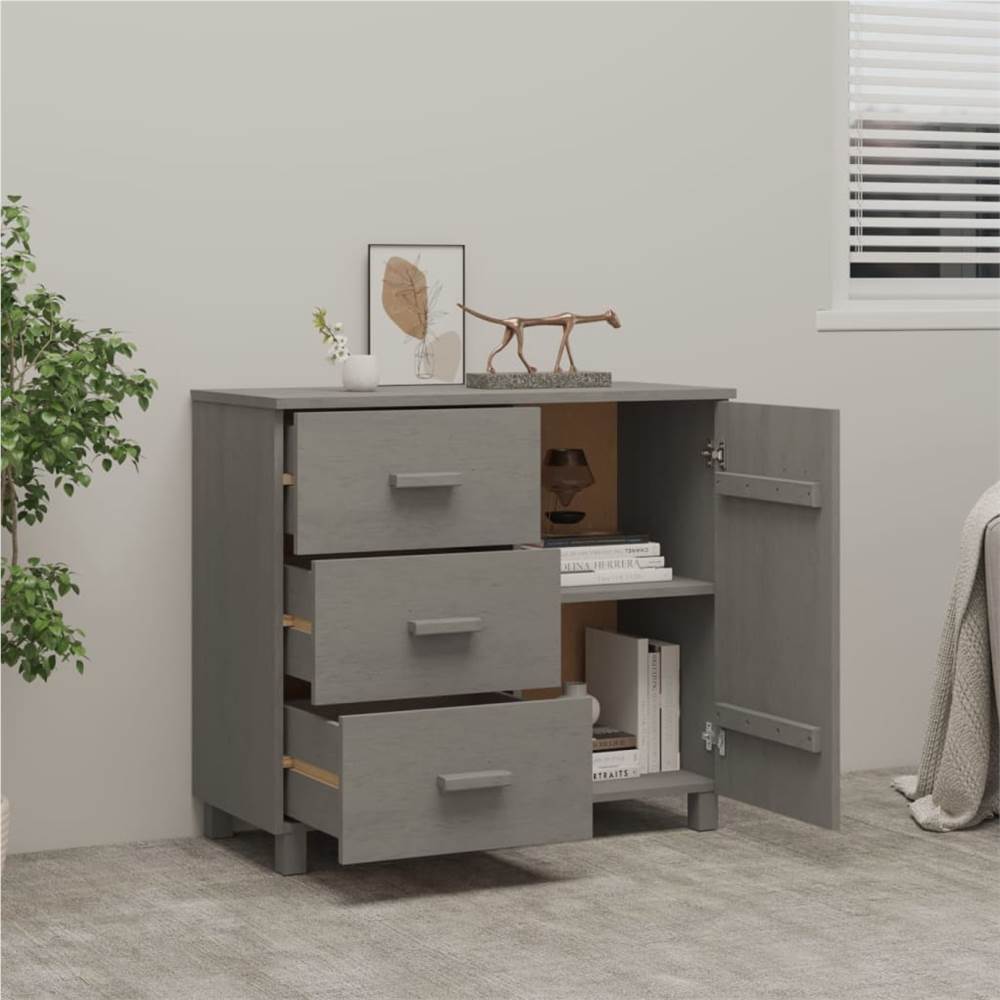 Sideboard Light Grey 90x40x80 cm Solid Pinewood