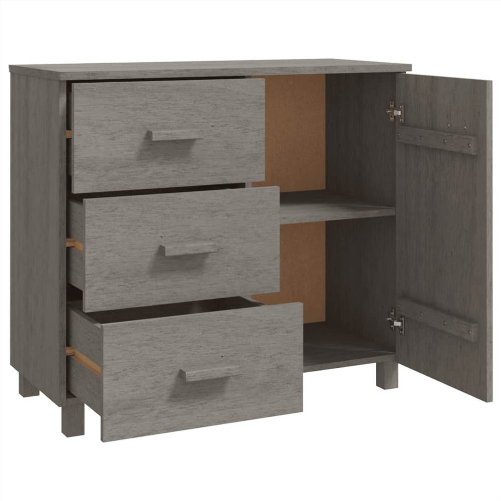 Sideboard Light Grey 90x40x80 cm Solid Pinewood