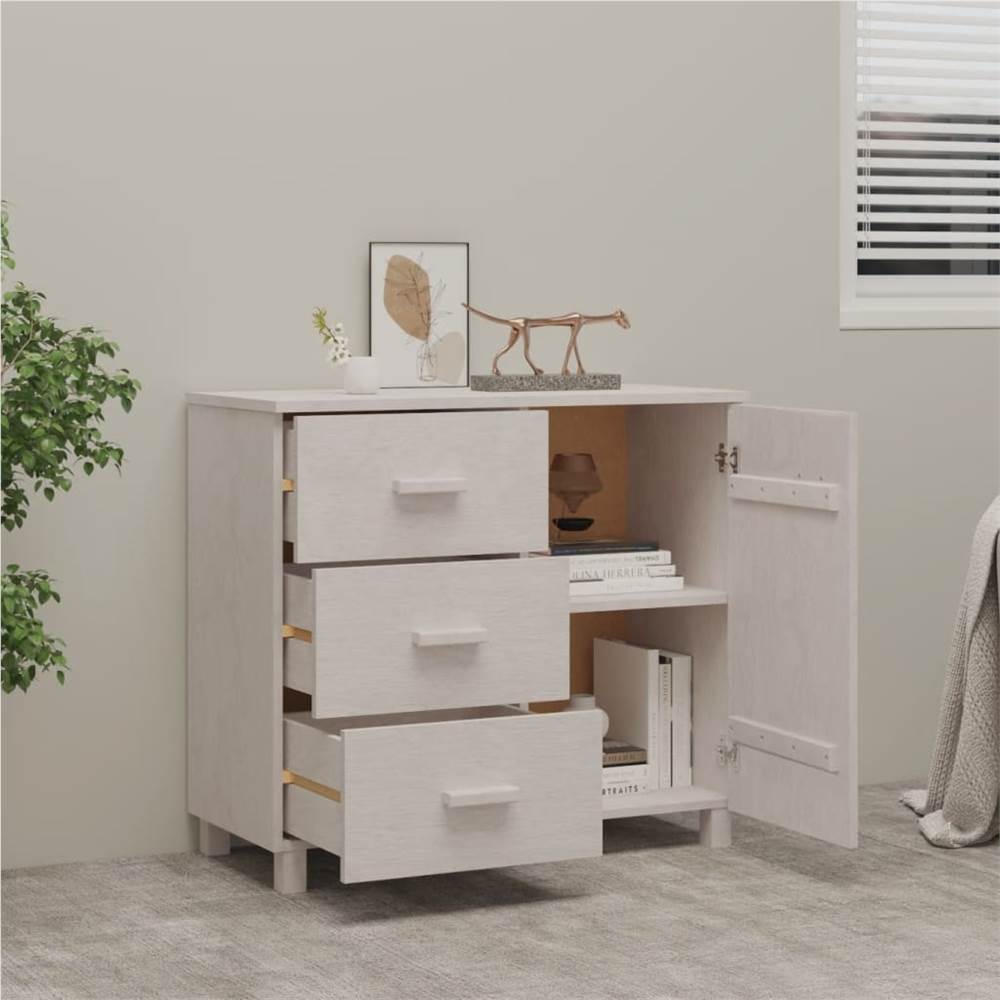Sideboard White 90x40x80 cm Solid Pinewood