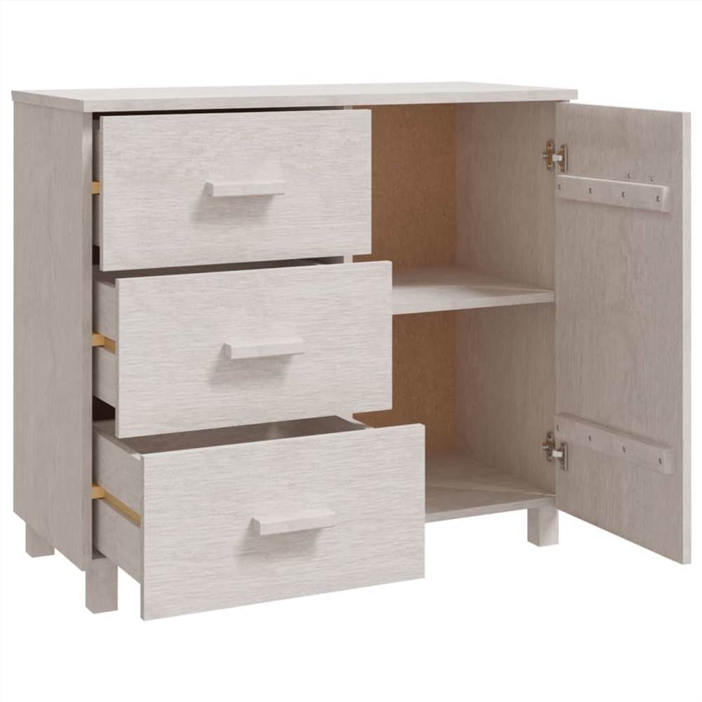 Sideboard White 90x40x80 cm Solid Pinewood