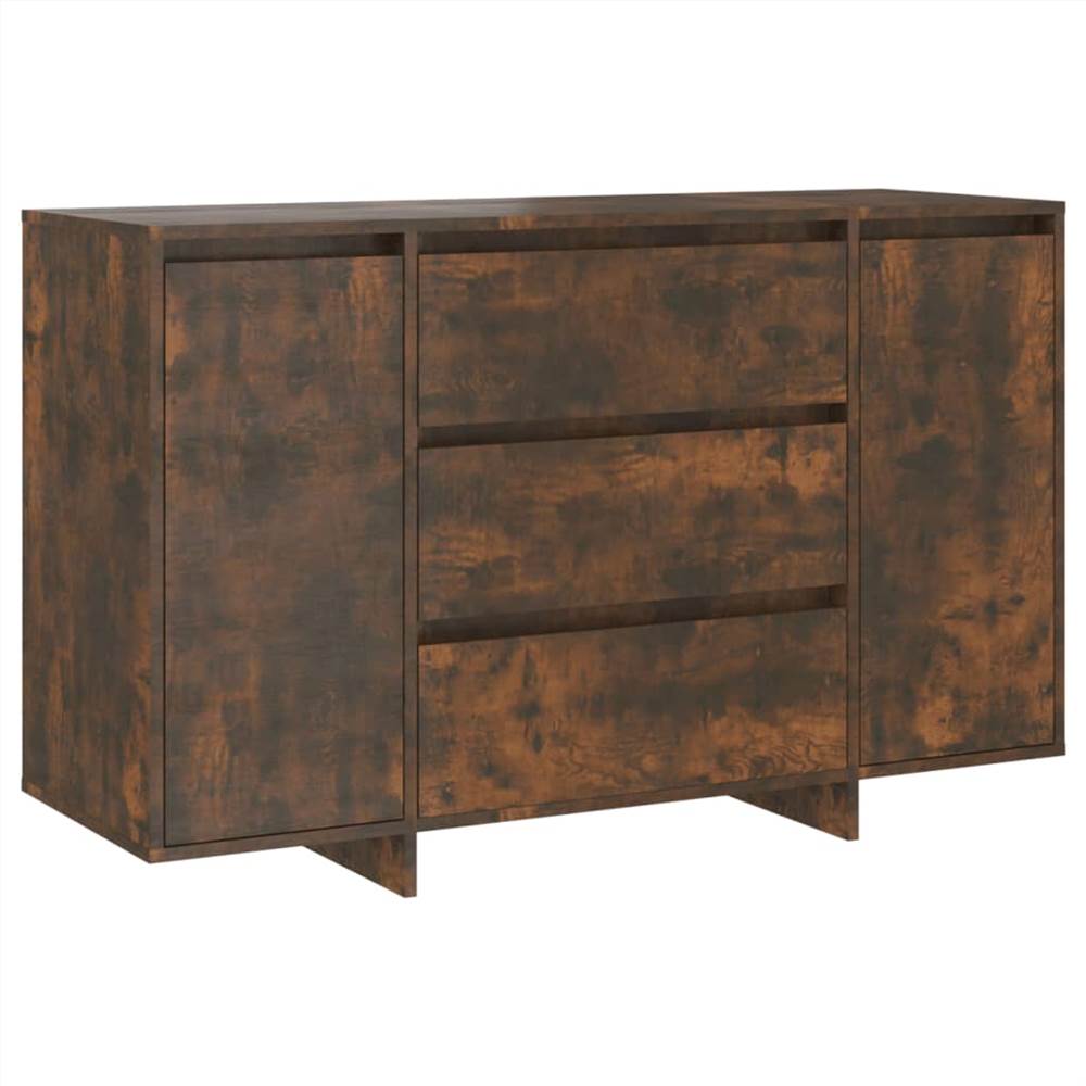Sideboard with 3 Drawers Smoked Oak 120x41x75 cm Chipboard