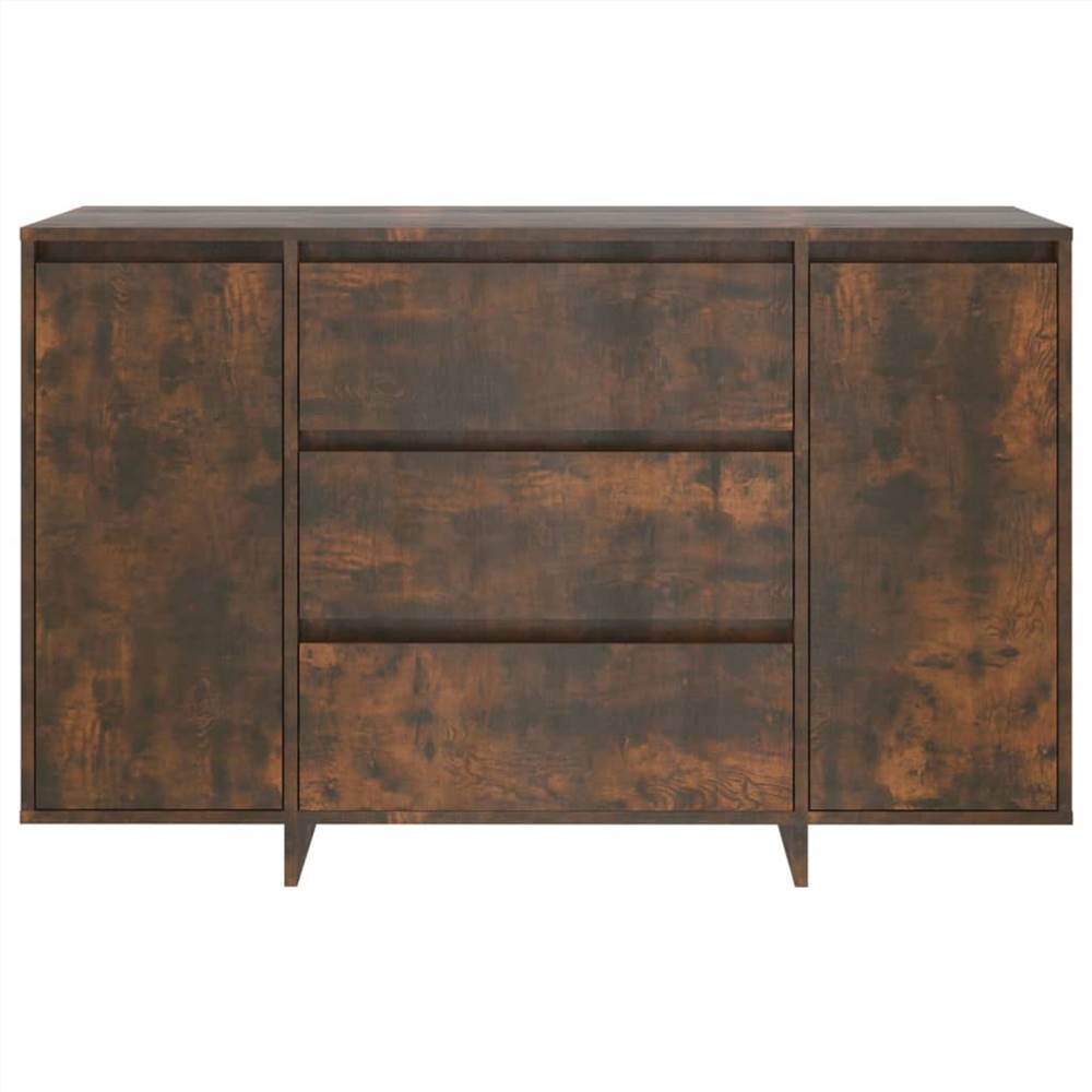 Sideboard with 3 Drawers Smoked Oak 120x41x75 cm Chipboard