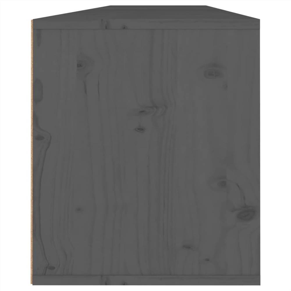 Wall Cabinets 2 pcs Grey 80x30x35 cm Solid Wood Pine