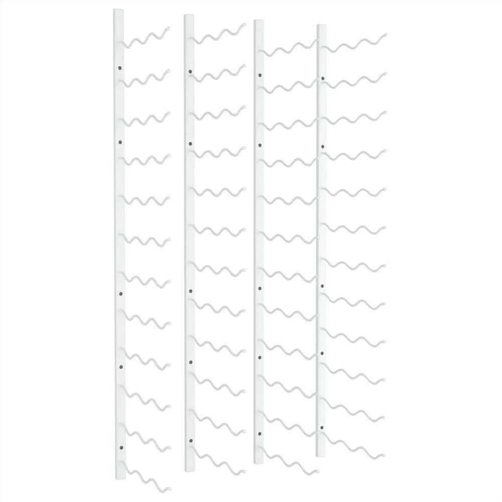 Wall Mounted Wine Rack for 36 Bottles 2 pcs White Iron